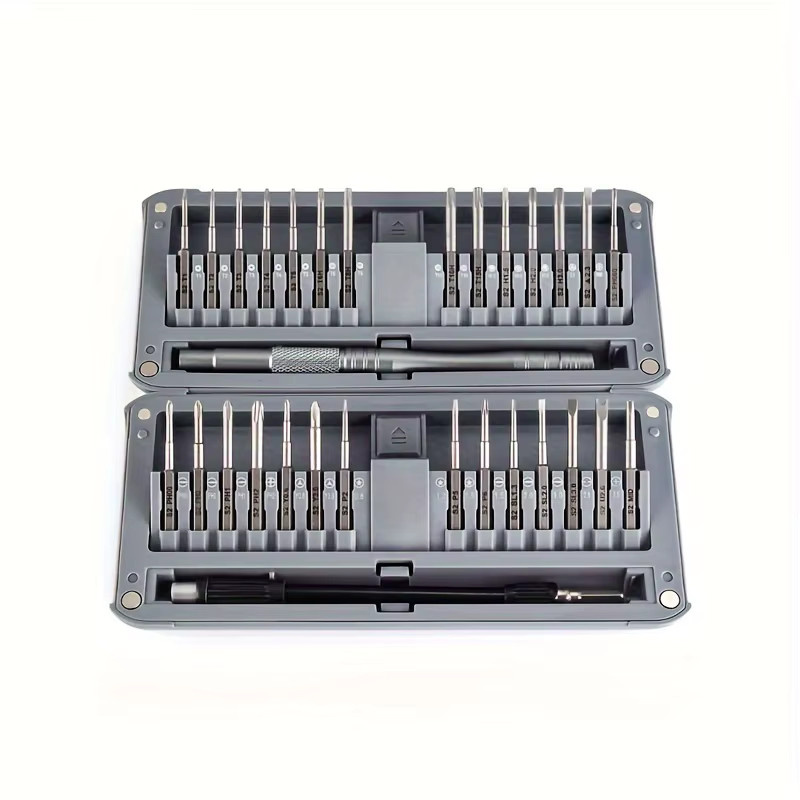 30-in-1 Präzisions-Schraubendreher-Set aus S2-Stahl in Grau mit 28 magnetischen Bits und 40 mm extra langen Schraubendreher-Bits für Elektronik-Reparaturen - Bild 4