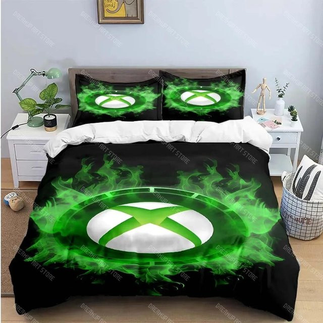 JMG Household Supplies Bettwäscheset Cool Gamer X-Xbox Print in Schwarz, Microfaser, Single 90 x 200 cm - Bild 1