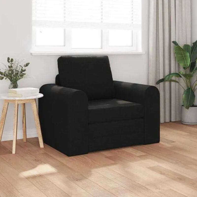 Modernes Schlafsofa von vidaxl aus Stoff in Schwarz, B/T/H: 98 x 71 x 83 cm - Bild 1