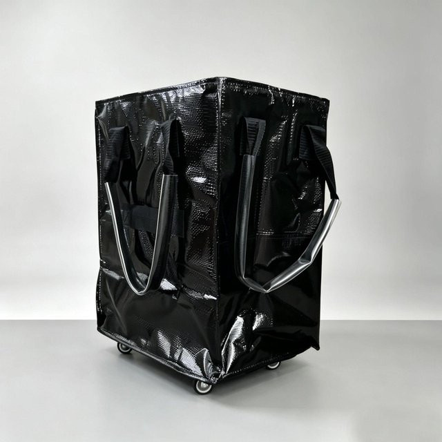 HomeHarmony HULKEN Faltbarer Trolley mit Rädern und Reißverschluss, Schwarz, B: 50 cm, T: 40 cm, H: 60 cm - Bild 1
