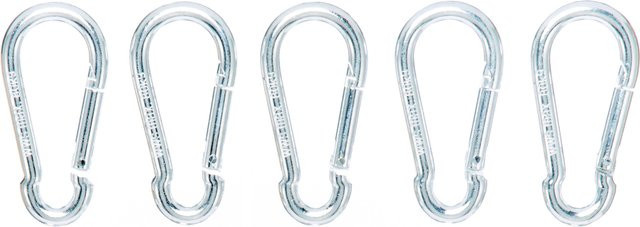 Parkside Karabiner- und Schäkelhaken-Set aus verzinktem Stahl in Silber, Karabinerhaken 80 mm - Bild 1