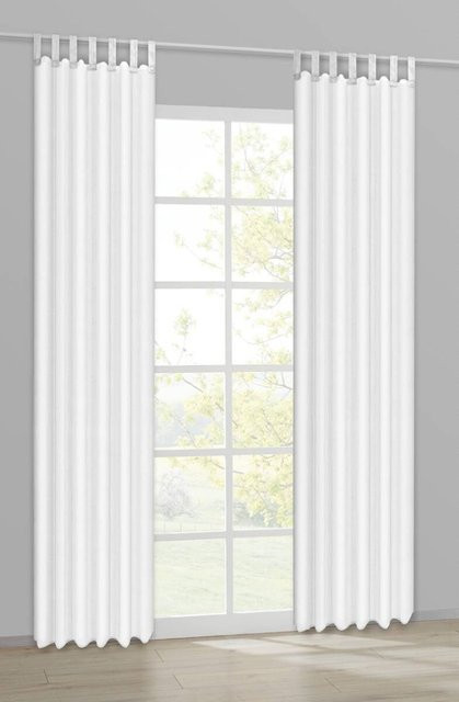 Sensation Schlaufenvorhang in Weiß, transparentes Organza-Design, Breite: 140 cm, Höhe: 235 cm - Bild 1