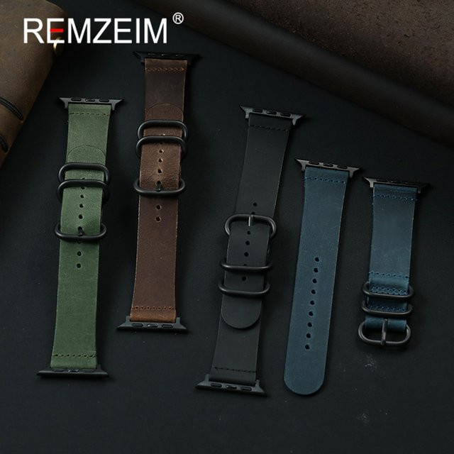 REMZEIM Uhrenarmband Leder, Retro, Herren - Bild 1