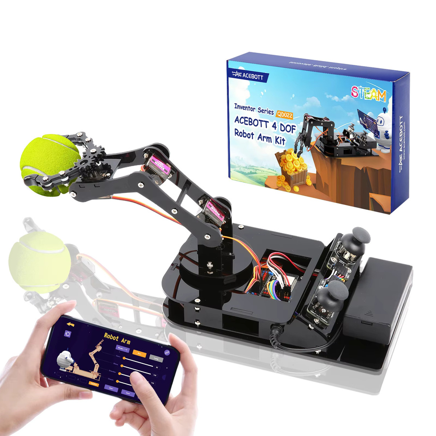 ACEBOTT Smart Robot Arm Car Kit und 4 DOF ESP32 programmierbarer Roboter, DIY-Roboterarm-Kit - Bild 3