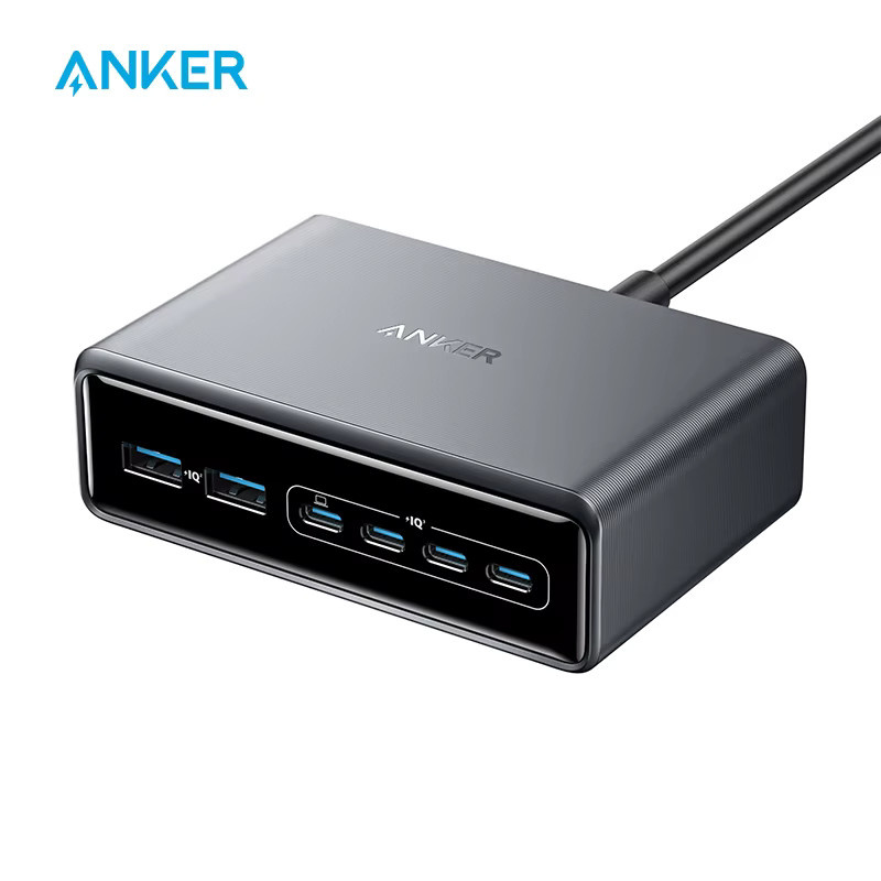 Anker Prime Ladestation 200 W mit 6 USB-C Ports GaN Schnellladegerät in Silber - Bild 4
