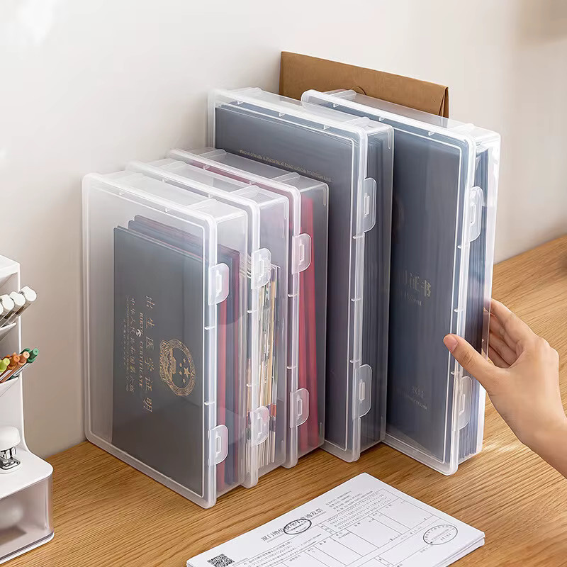 Transparente Kunststoff Datei-Aufbewahrungsbox für A4 Dokumente zur Desktop-Organisation und staubgeschützten Lagerung - Bild 3