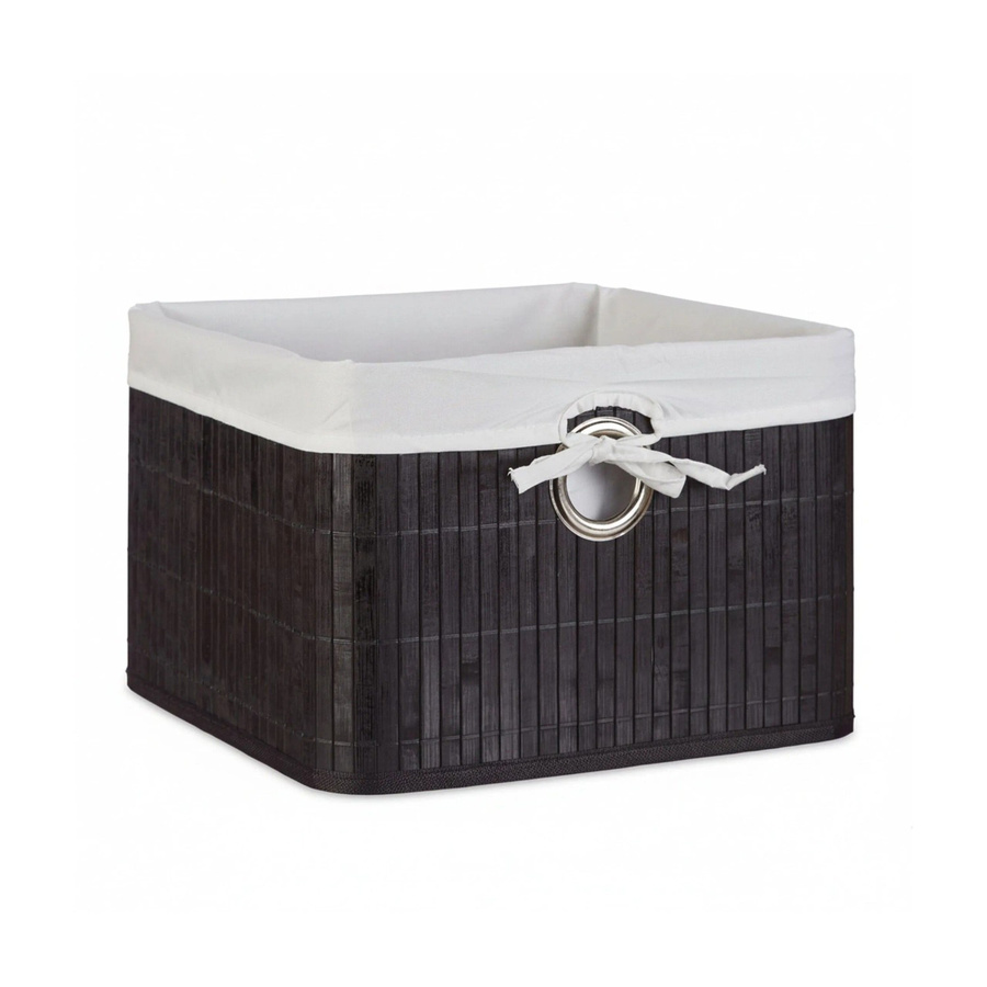 Relaxdays Aufbewahrungskorb aus Bambus in Schwarz, faltbar, B/T/H: 31 x 31 x 20 cm - Bild 2
