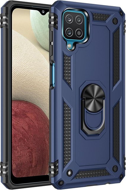 Stoßfeste Ringhalter-Hülle für Samsung Galaxy A12 M12 F12 in Blau - Bild 1
