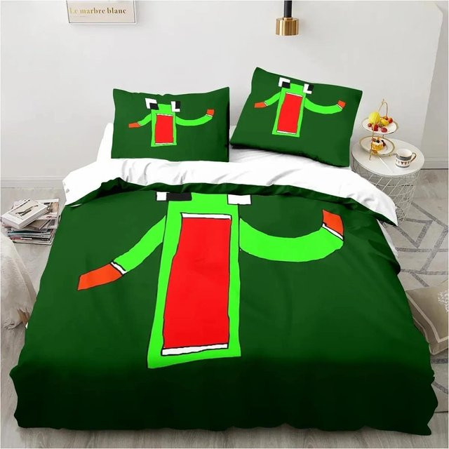Weiches Bettwäscheset mit Cartoon-Design inklusive Bettbezug und Kissenbezügen mit Reißverschluss, US King, B: 264 cm x H: 228 cm - Bild 1