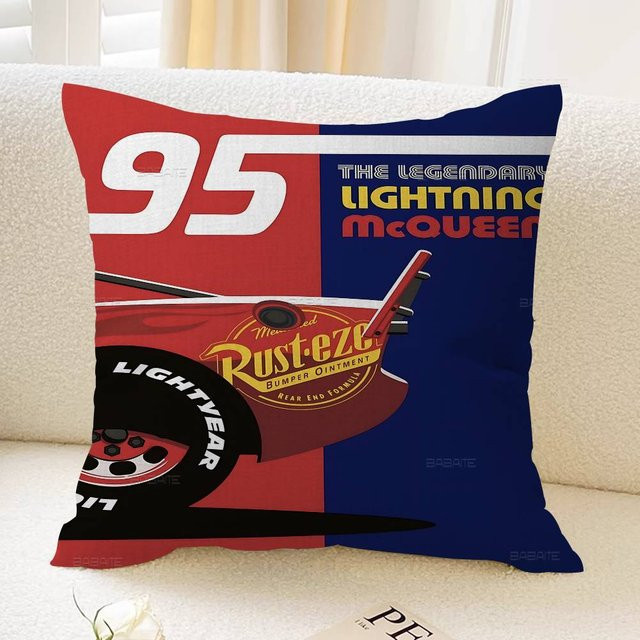 Cartoon L-Blitz und M-McQueen Kissenbezug aus Polyester, Rot, B/T/H: 40 x 40 x 1 cm - Bild 1