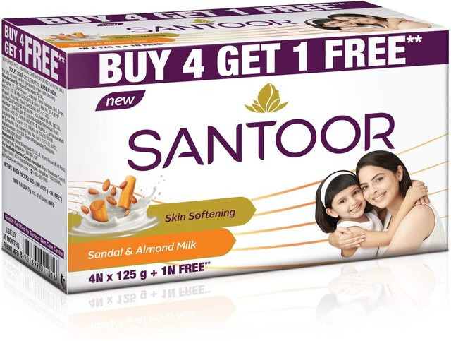 Santoor Bade-Seife Sandelholz & Mandelmilch, Unisex - Bild 1