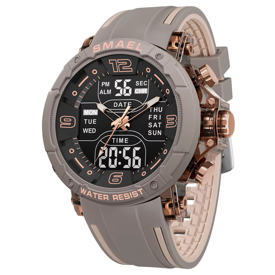 SMAEL Armbanduhr, Quarz, Digitaluhr, Kunststoff, Silikon, Schwarz, Unisex - Bild 3