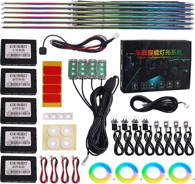 KALADA 22 in 1 Universal LED RGB Acryl Streifen für Auto Innenraum, Multicolour Atmosphäre Lampe, Länge: 110 cm - Bild 1