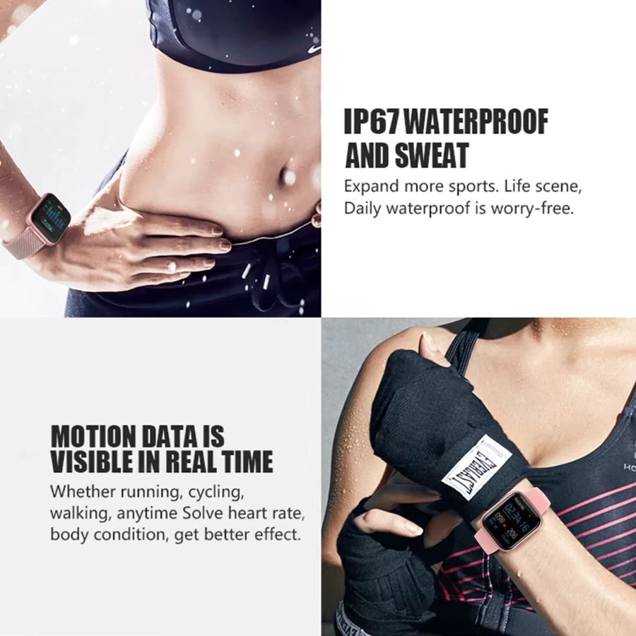MISIRUN Smartwatch für Damen in Pink mit 1,4 Zoll Touchscreen, Herzfrequenzmessung, Schlafüberwachung und IP67 wasserdicht für Sport und Fitness - Bild 5