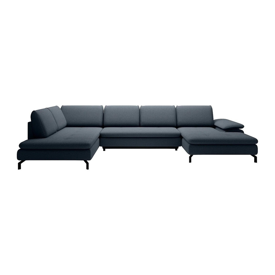Vente-unique Schlafsofa Archibald in Blau mit L-Form und Schlaffunktion - Bild 2