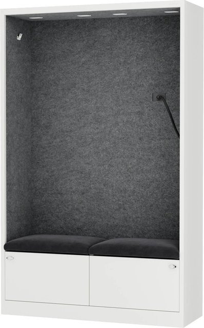 JAN NOWAK Büroschrank SALLY MentalBox mit Gesprächsplatz und Akustik-Ruhezone in Dark Graphite und Weiß - Bild 1