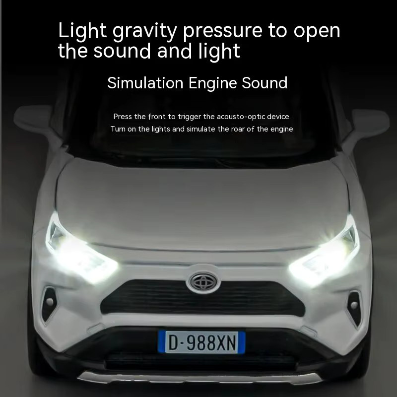 XMD RAV4 Automodell, 1:32, Diecast, mit Licht, Ton, Lenkung - Bild 3