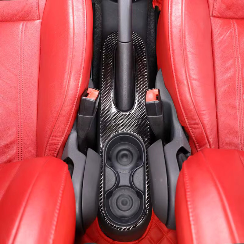 Carbon Faser Aufkleber für die Mittelkonsole und Handbremse als Zubehör für Fiat 500 in Schwarz - Bild 3