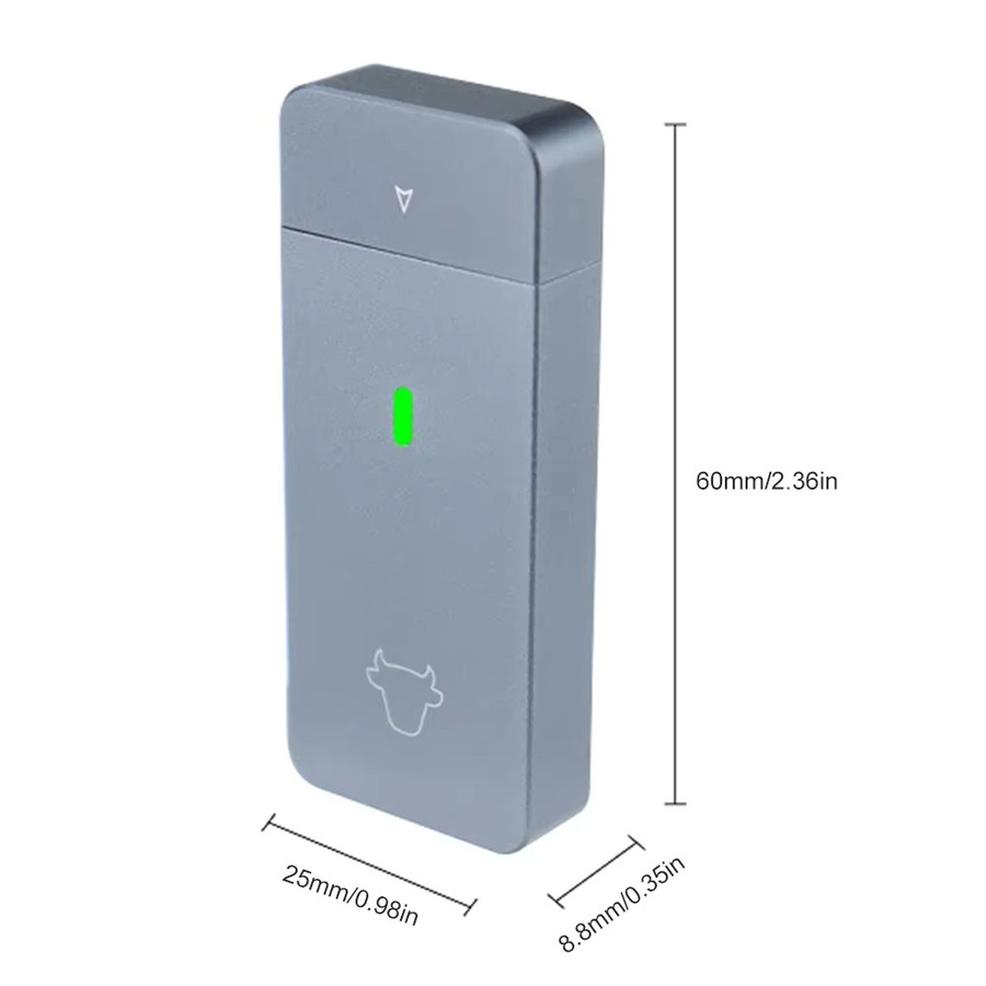 APWIKOGER M.2 NVMe SSD Gehäuse mit JMS583 Chip, USB 3.0 Gen2 Typ-C Adapter für M-Key und B&M-Key, Grau - Bild 4