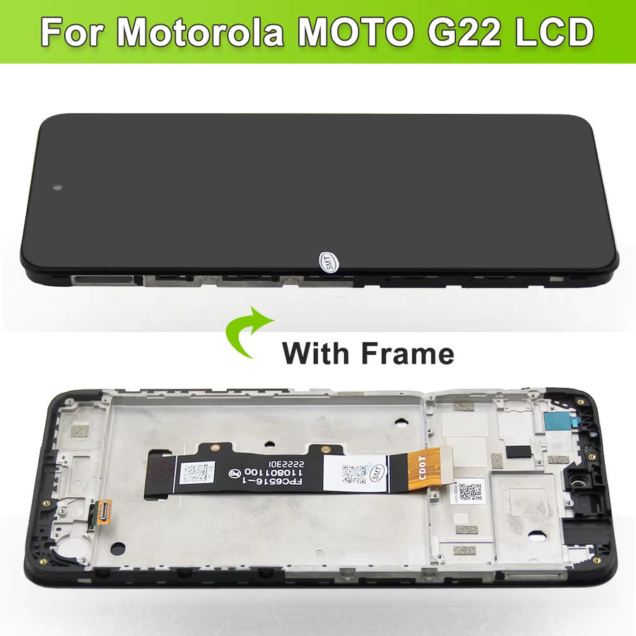 Motorola Moto G22 Ersatz LCD-Display Touchscreen mit Rahmenbaugruppe in Schwarz, 6,5 Zoll - Bild 3