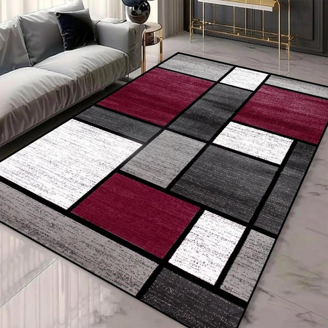 Karpetti Geometrie Teppich in Multicolour, moderner rechteckiger Bodenmatten-Teppich aus Polyester für Wohnzimmer, Schlafzimmer oder Badezimmer, B/T: 80 x 50 cm - Bild 1