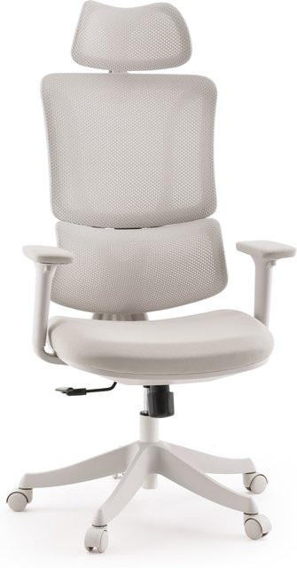 MyBuero Home Office Bürostuhl Ergomy Colore mit Armlehnen aus Stoff und Netzstoff in 3D Optik höhenverstellbar - Bild 1