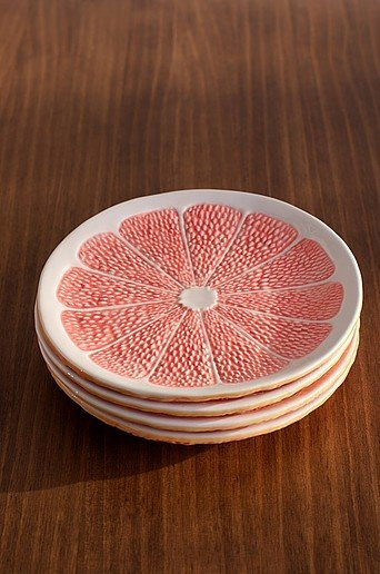 THYRA Porzellan-Speiseteller 4er-Pack mit floralem Design in Orange und Pink, Durchmesser: 19 cm, spülmaschinenfest - Bild 1