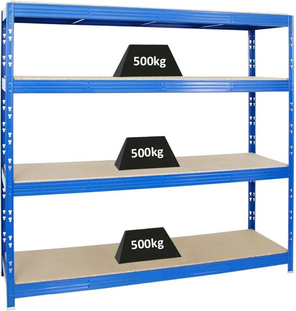 PROREGAL Profi Schwerlastregal Rhino mit 4 Spanplatten-Ebenen, Blau, H x B x T: 180 x 200 x 60 cm - Bild 1