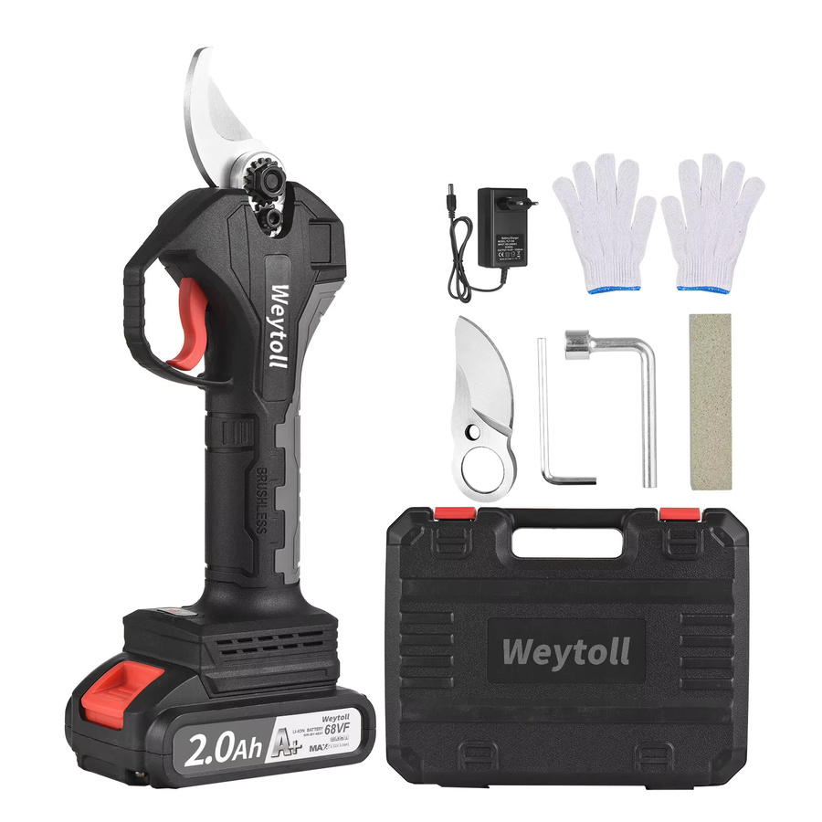 Kabellose elektrische Gartenschere mit 21 V bürstenlosem Motor und 10 Ah Lithium-Akku, Astschere für bis zu 30 mm Schnittkapazität, Schwarz - Bild 2
