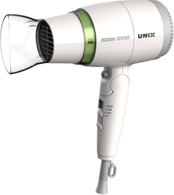 UNIX Faltbarer Ionischer Haartrockner, 2000W, White - Bild 1