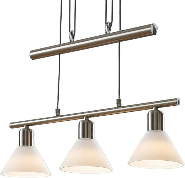 Lindby Pendelleuchte Delira 3-flammig in Alu-grau, moderne Balkenform aus Metall für Wohnzimmer und Esstisch, E14, B/T/H: 120 x 12,5 x 14,5 cm - Bild 1
