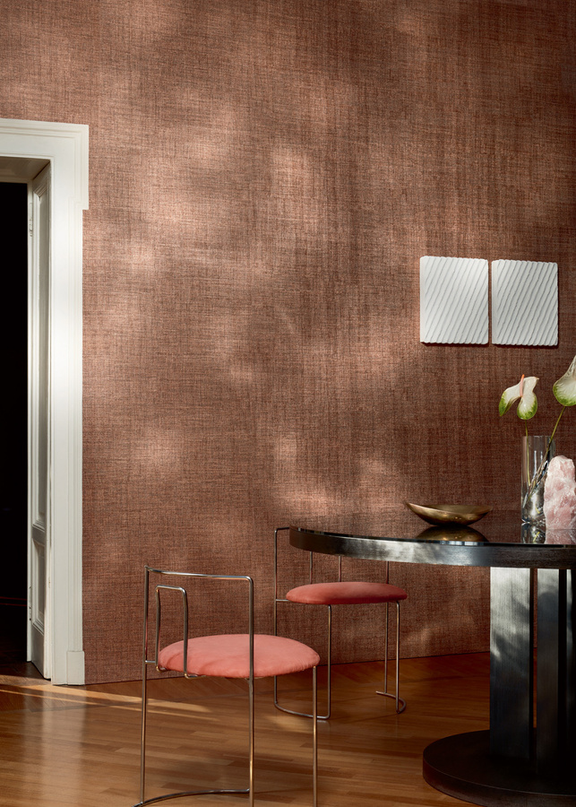 Elitis Tapete Madagascar Metal VP 602 03 in Braun, Gold und Beige aus Vlies und Vinyl - Bild 1