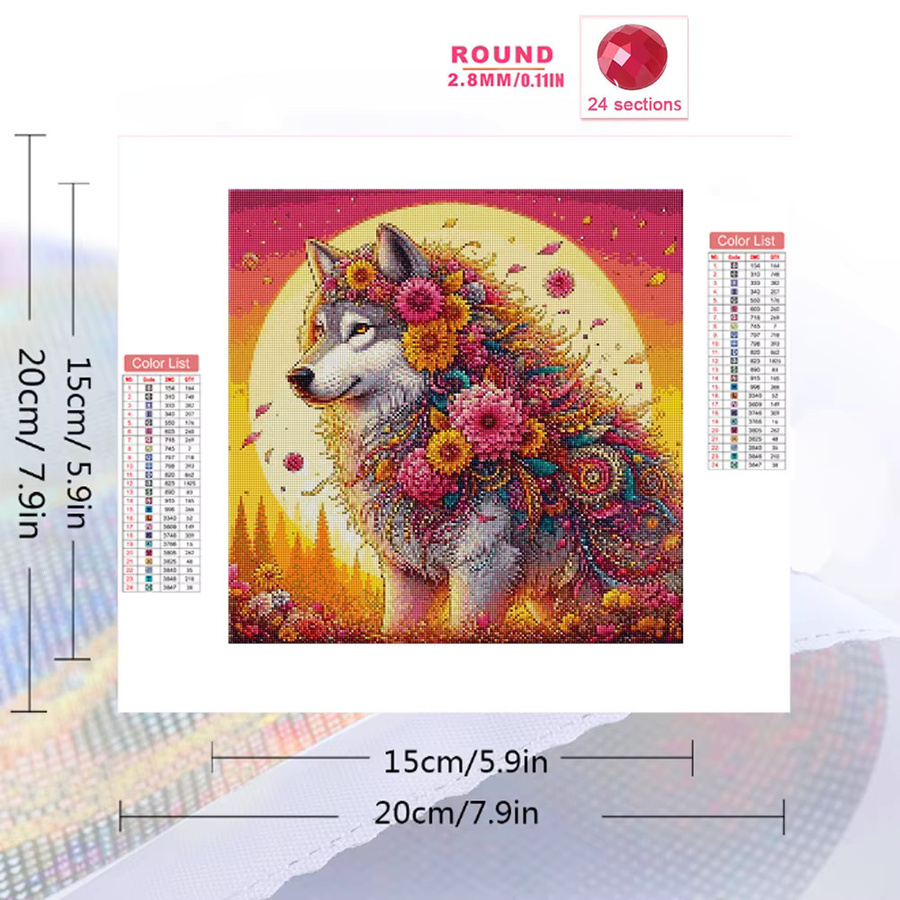 EverShine DIY Diamant-Mosaik Set mit Tier-Motiven, 4 Stück, bunte Acryl-Wandkunst für Bastelbedarf, B/H: 20 x 20 cm - Bild 1