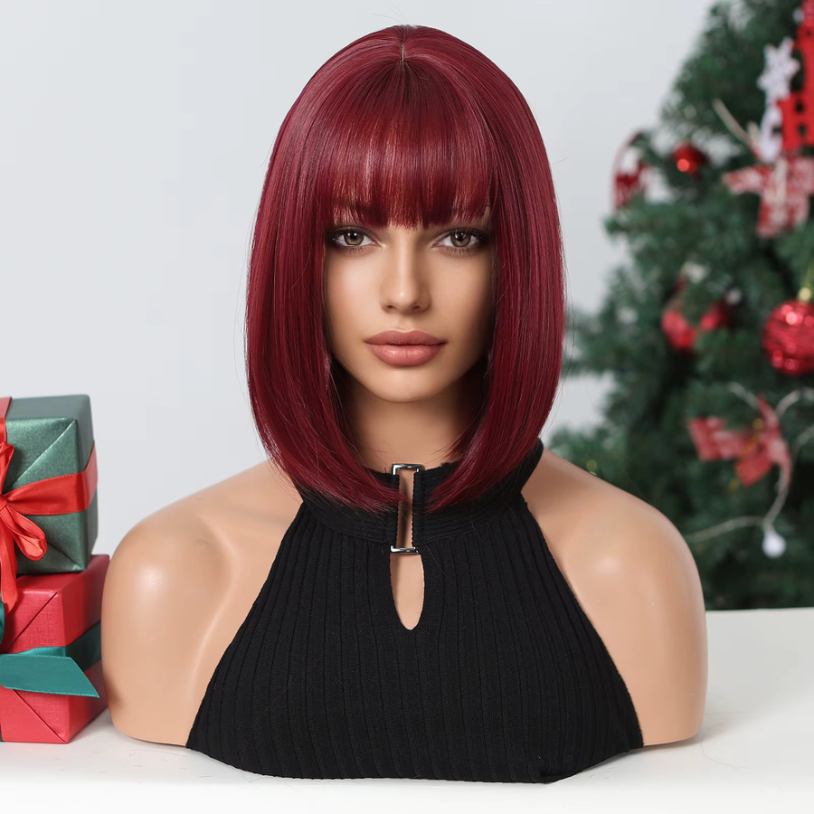 EASIHAIR Naturhaar-Perücke mit Pony, rot, synthetisch, Damen - Bild 2