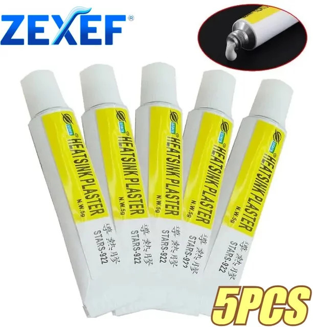 ZEXEF Wärmeleitpaste schwarzer Silikonkleber mit Klebeapplikator 5 g für Kühlung von VGA, RAM, LED und IC-Pads - Bild 1