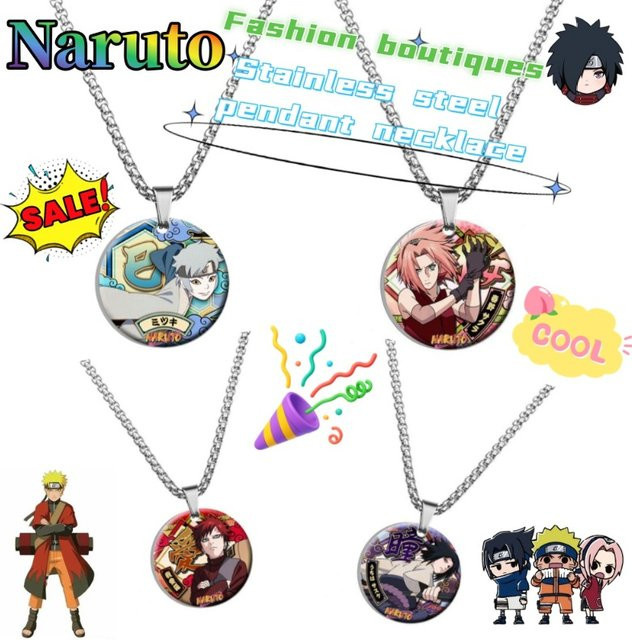 Naruto Halskette, Edelstahl, Silber, Unisex - Bild 1