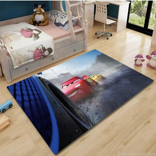 Karpetti McQueen Rennstrecken Teppich für Wohnzimmer und Schlafzimmer, Mehrfarbig, B/T: 120 x 80 cm - Bild 1
