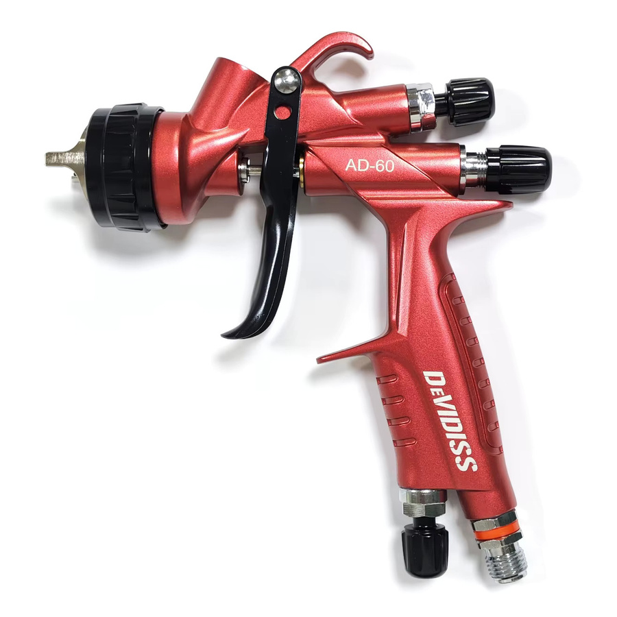 Devi AD-60 Rote Luftspritzpistole mit 1,3 mm HVLP-Düse und Doppeldruckregelung - Bild 4
