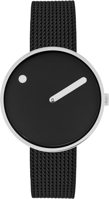 Picto Armbanduhr, Quarz, Edelstahl, Schwarz, 34 mm, Unisex - Bild 1