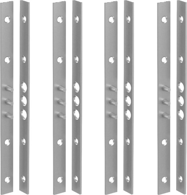 BASI Bändersicherung BS 280 mit 3 Zapfen und Schrauben, verzinkt, Farbe: Silber, 4er Set, B/H: 280 x 20 mm - Bild 1