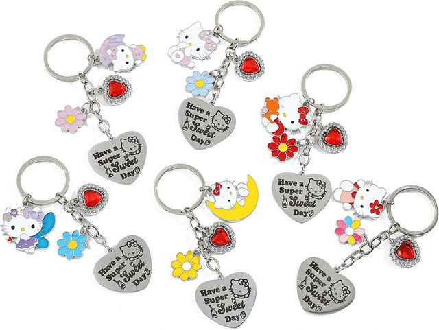 Bandai Anhänger Hello Kitty, Herzförmiger Buchstaben, Schlüsselanhänger - Bild 1