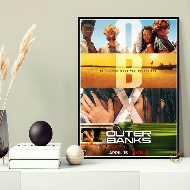 Modernes Outer Banks Staffel 1 TV-Spiel Poster als Leinwand Kunstdruck in Mehrfarbig, B/H: 30 x 40 cm, Rahmenlos - Bild 1