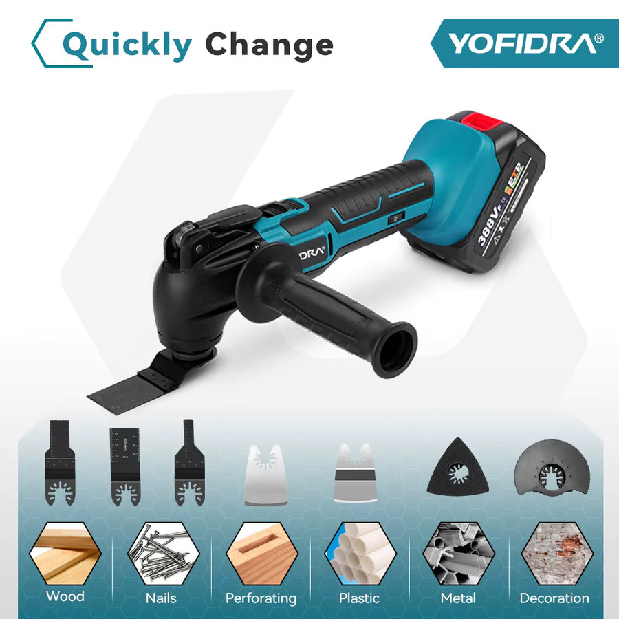 YOFIDRA Oszillierendes Multifunktionswerkzeug Elektrische Säge und Schneidemaschine kompatibel mit Makita 21V Akku - Bild 5