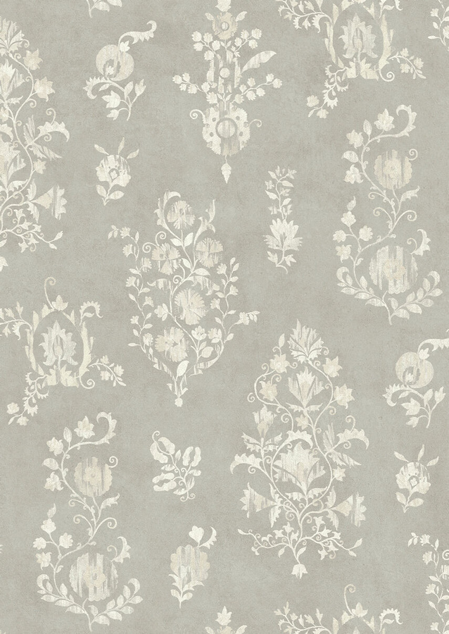 Lewis & Wood Tapete Sicilia in Grau mit floralem Vintage-Botanical-Design aus Vlies, Breite: 134 cm - Bild 1