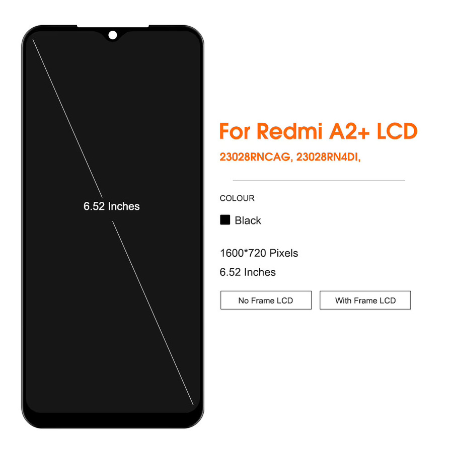 Xiaomi Redmi A2 Plus LCD Display Touchscreen Digitizer Montage Ersatzteil in Schwarz 6.52 Zoll - Bild 2