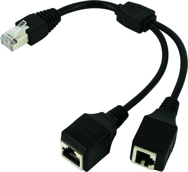 OULLX RJ45 LAN-Splitterkabel Ethernet Netzwerkadapter Cat5e in Schwarz - Bild 1