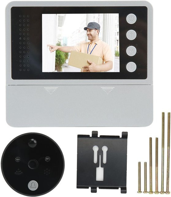 Neoglint Digitaler Türspion Smartes Guckloch Türklingelkamera mit 2,8 Zoll Display und Infrarot Nachtsicht in Silber - Bild 1