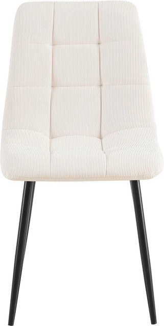 2er Set Esszimmerstühle DELUKE FANOR in Creme mit Cord-Bezug, B/T/H: 45 x 55 x 84 cm - Bild 1