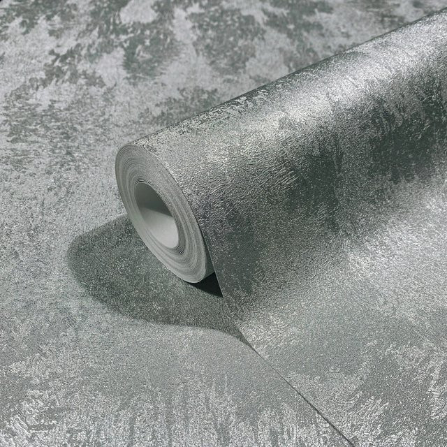 Marburg Vliestapete in moderner Betonoptik mit Glanzeffekt, Farbe Silber, FSC-zertifiziert - Bild 1