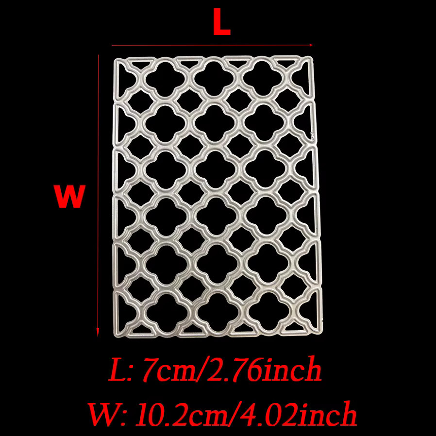 Metall Stanzform Gitter Rechteck Rahmen in Silber für DIY Scrapbooking und Bastelarbeiten - Bild 3